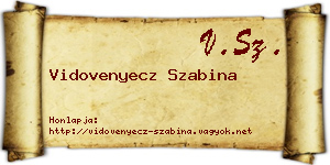 Vidovenyecz Szabina névjegykártya