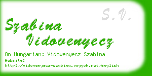 szabina vidovenyecz business card